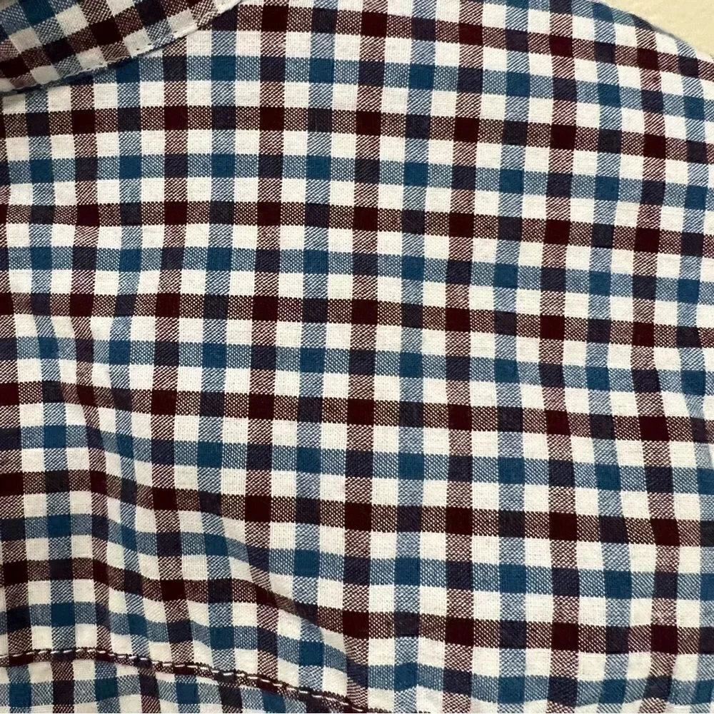 J crew plaid blue and button down   Size M